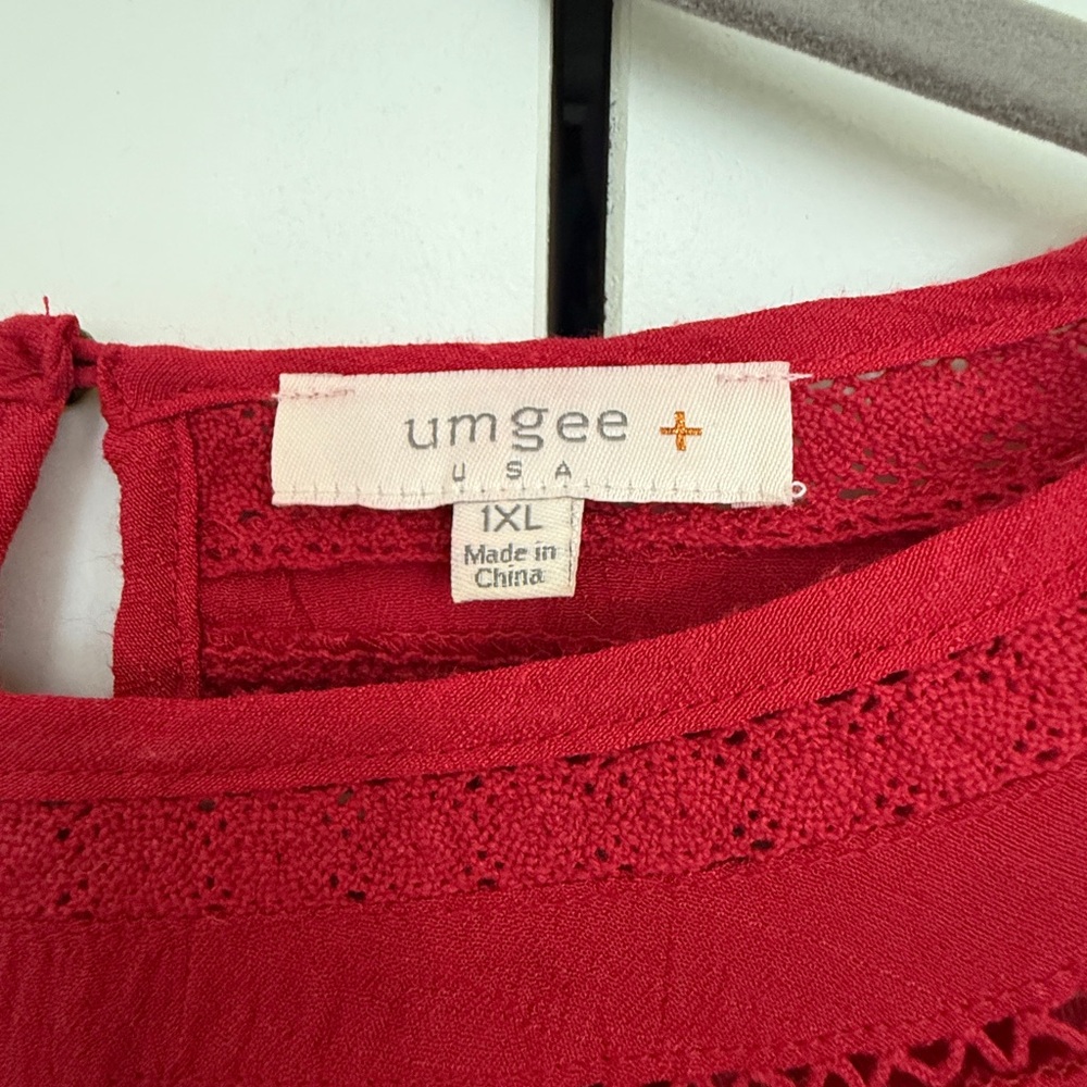 Red Floral Embroidered Dress - Picture 2 of 6